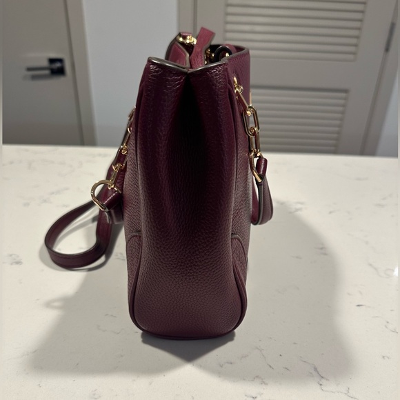 Tory Burch mini top handle with crossbody strap - in burgundy - Picture 6 of 10